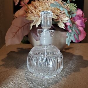 Waterford Vanity Cut Crystal Perfume Bottle w/ Stopper 5"